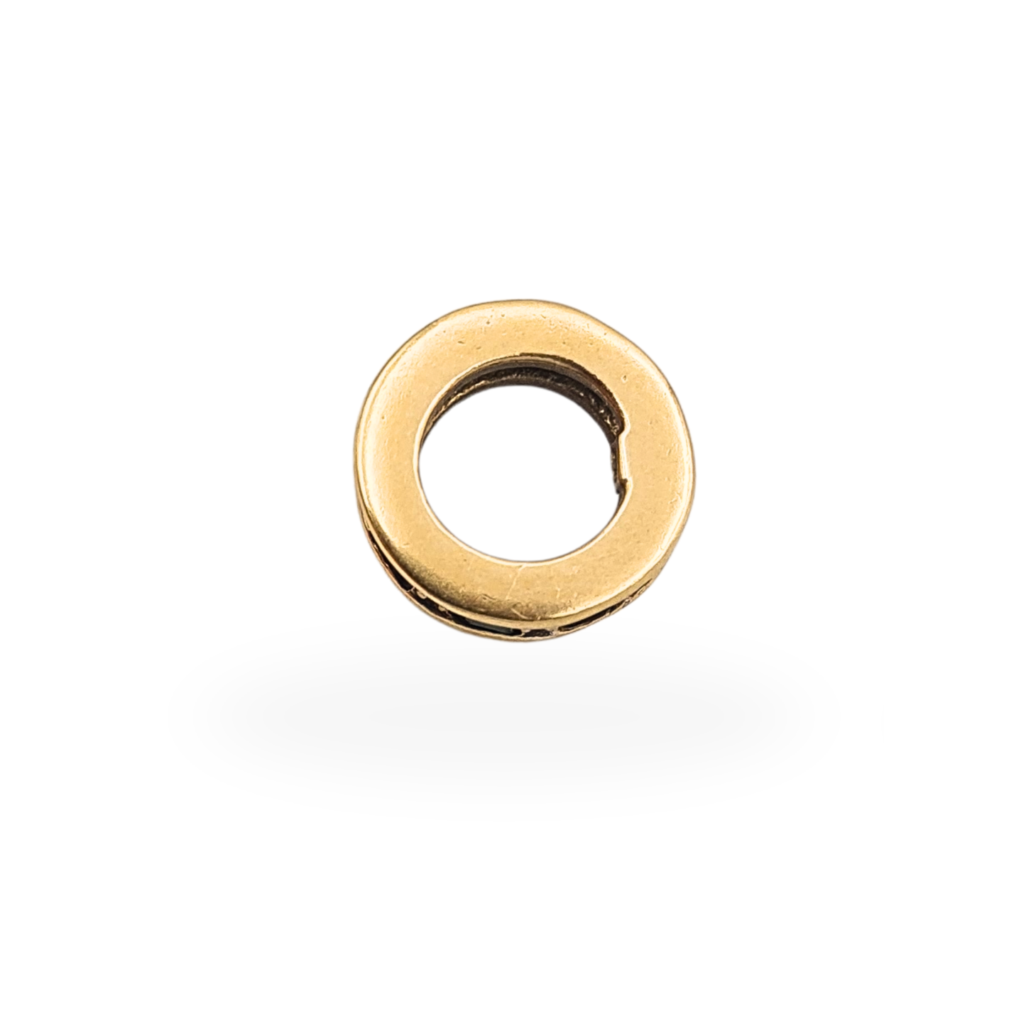9ct Gold Emerald Spacer Charm Round Emerald Set Charm 10mm