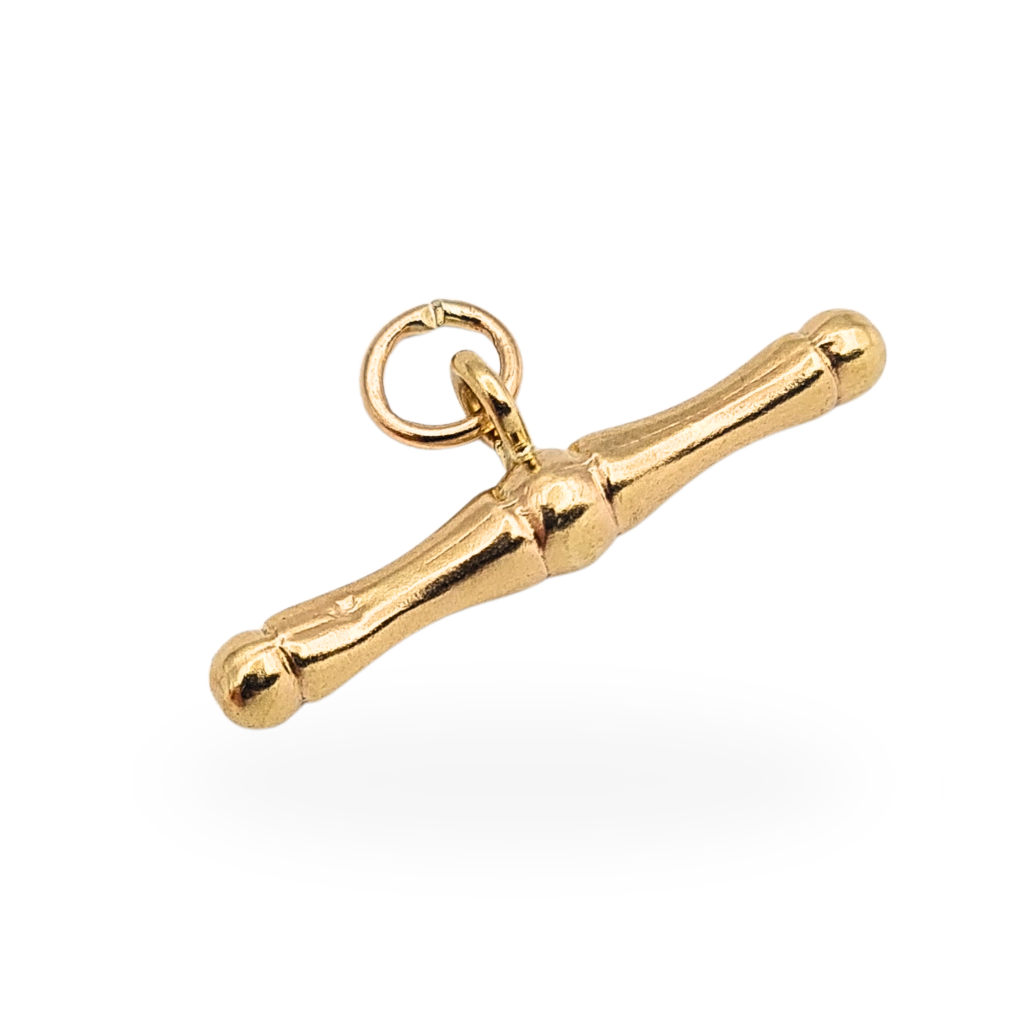 Small 9k Gold Vintage T Bar Charm Pendant.