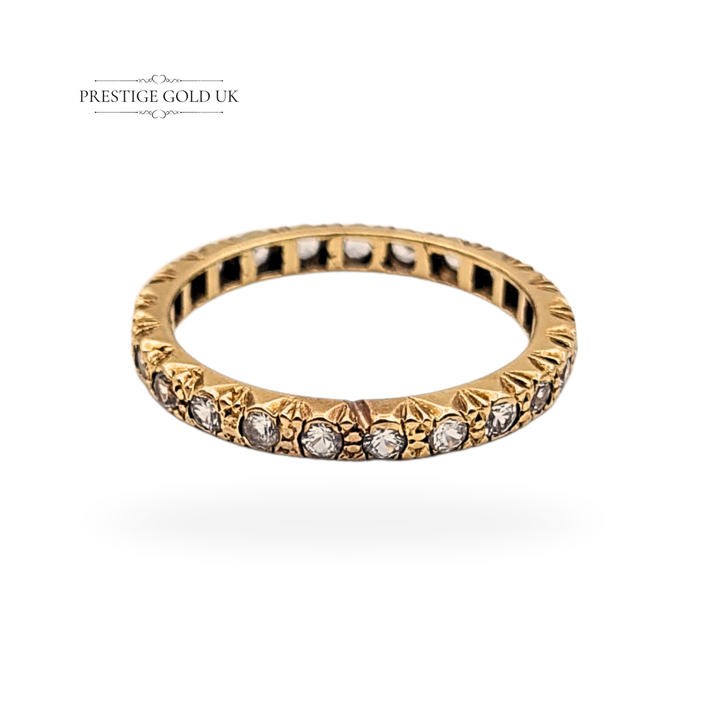 9ct Gold Spinel Eternity Ring, UK O, US 7 Vintage Stacking Ring