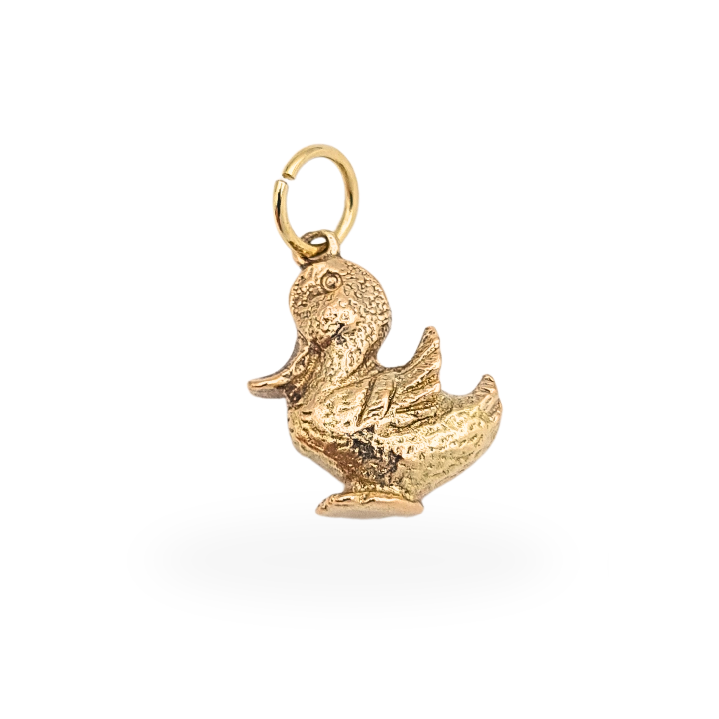 Tiny 9ct Gold Small Solid Duck Charm Pendant London 1993 Hallmarked