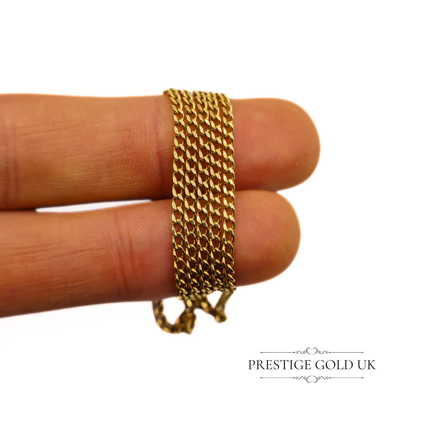 21 1/2 " Vintage Gold Curb Chain Necklace 14ct ct - Small Link 2 mm Wide