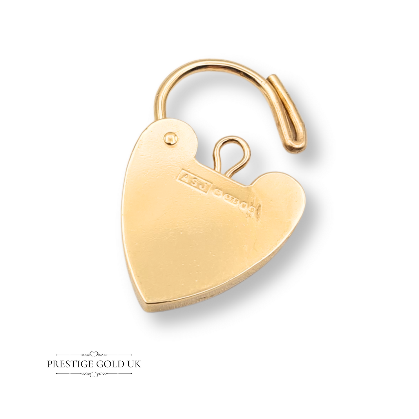 9ct Gold Heart Padlock Menorah Engraved 1978 London Jewish Charm