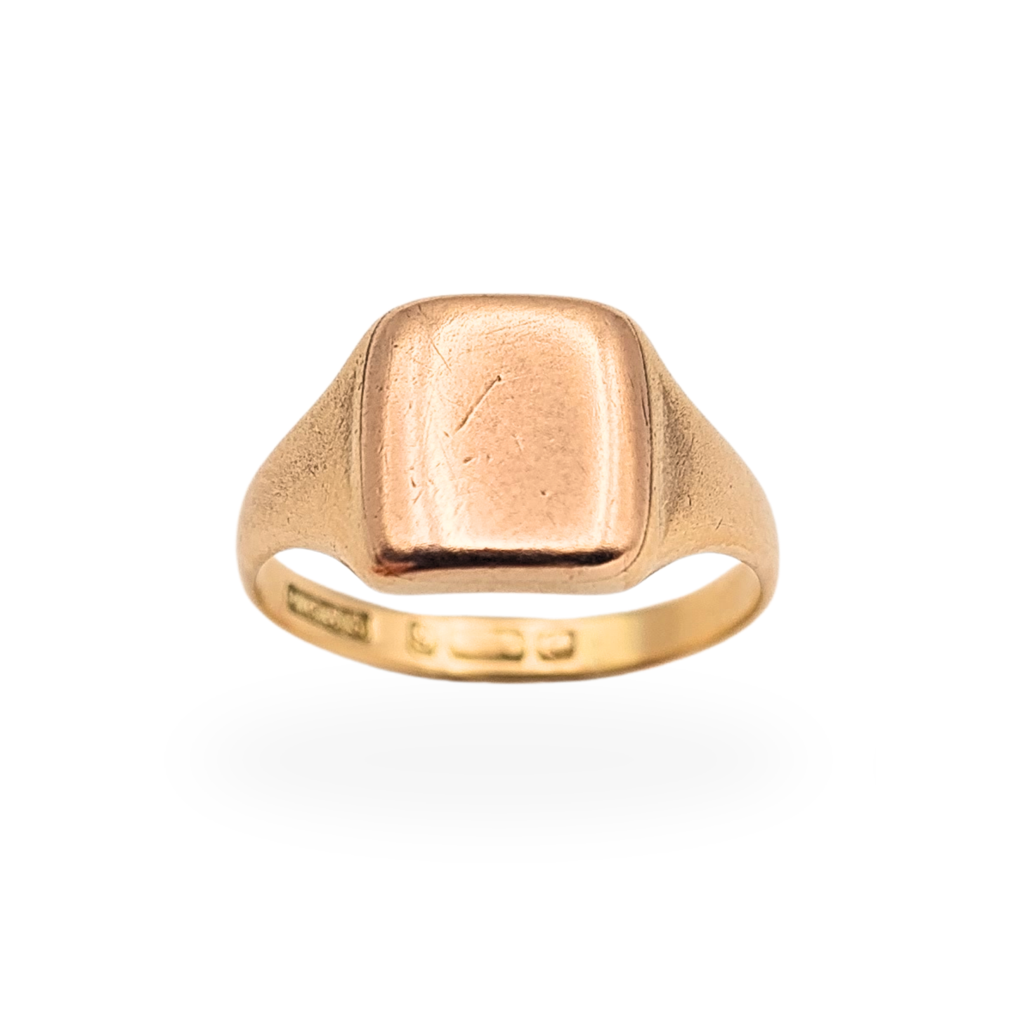 Solid 9ct Rose Gold Signet Ring Birmingham Hallmarked UK H US 4 Pinky