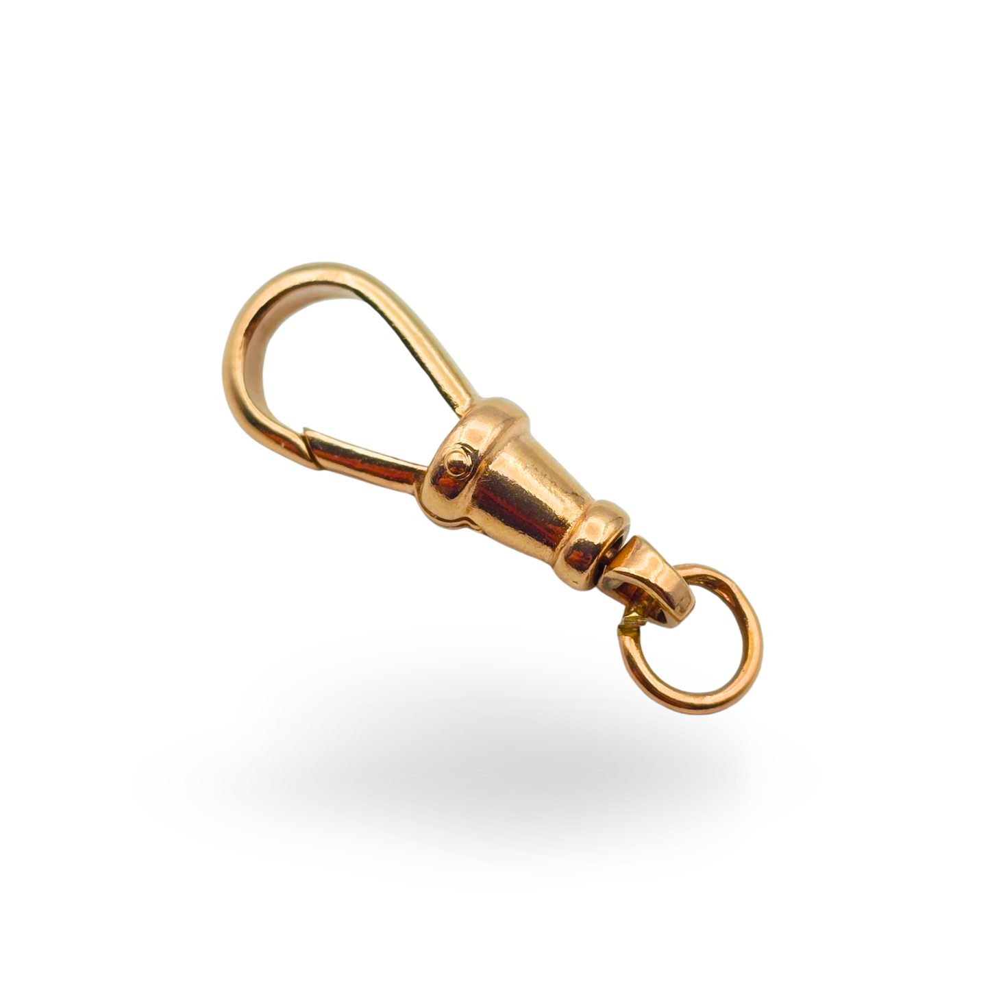 Vintage 9ct Rose Gold Swivel Albert Chain Dog Clip, 22mm Long