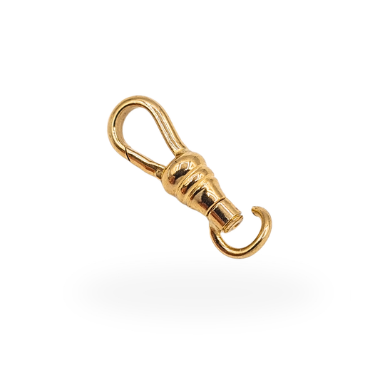 Tiny 9ct yellow gold swivel Albert chain dog clip, stamped 375, fully tested, 19mm long.
