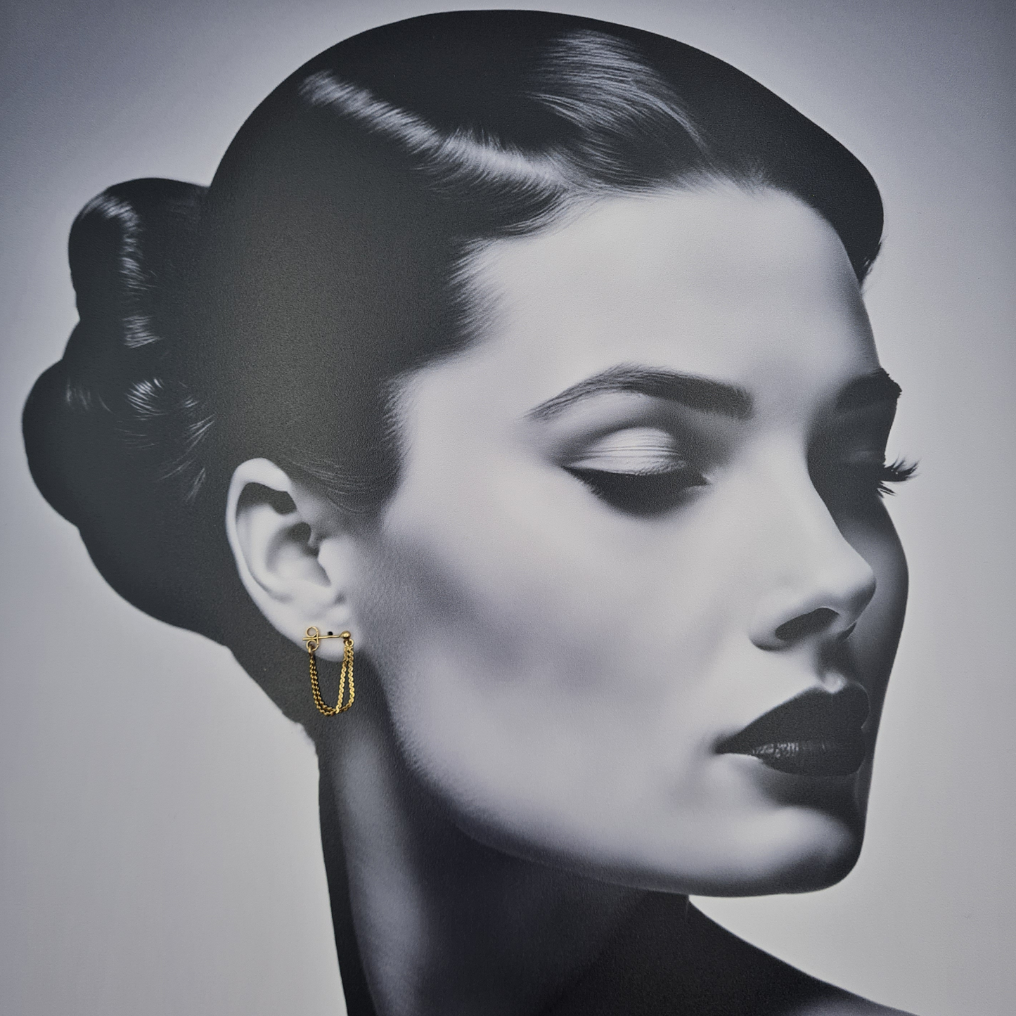 9ct Gold Chain Dangle Earrings, S Link Double Chain