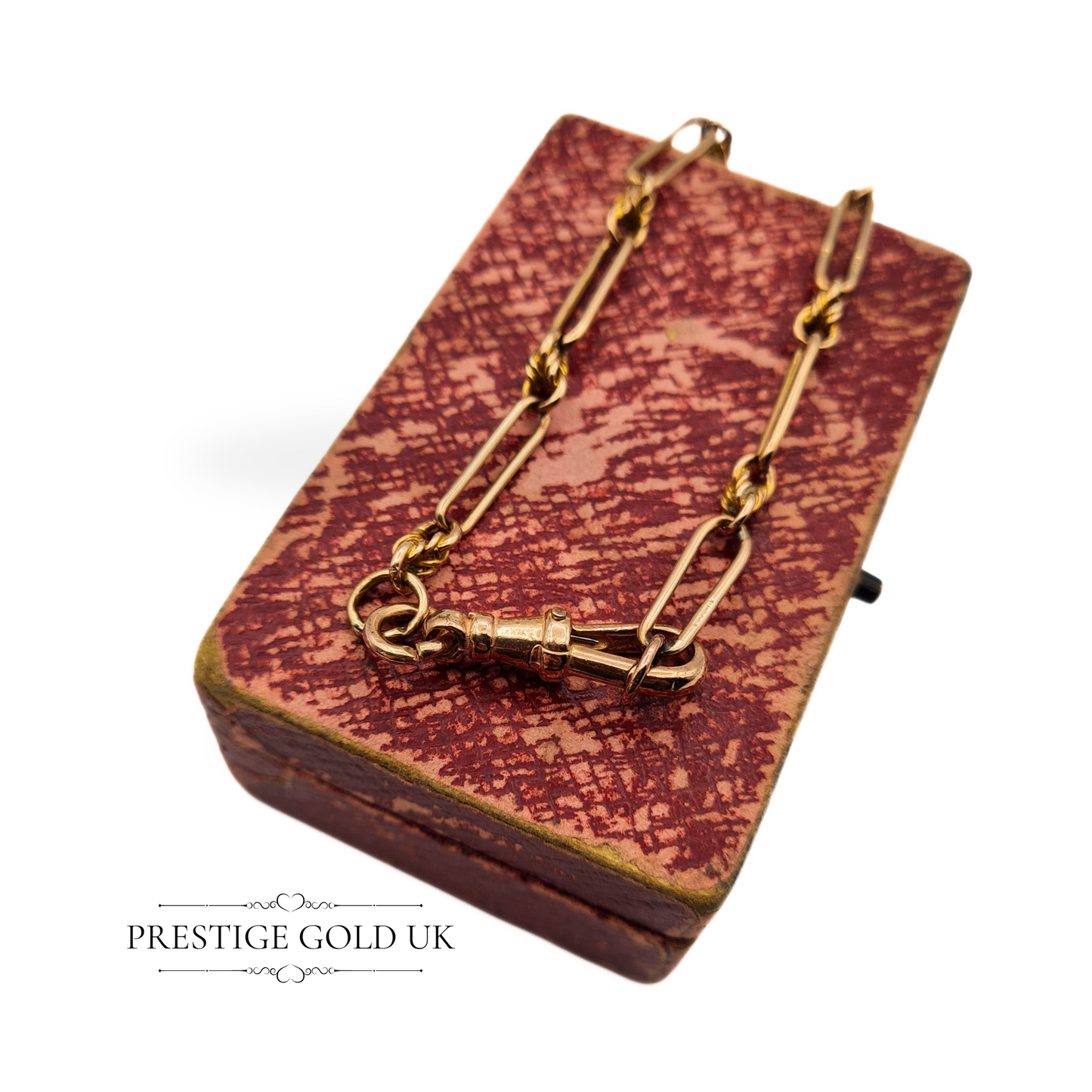 Ornate Gold Fancy Paperclip Chain Bracelet in 9ct Gold - 7"