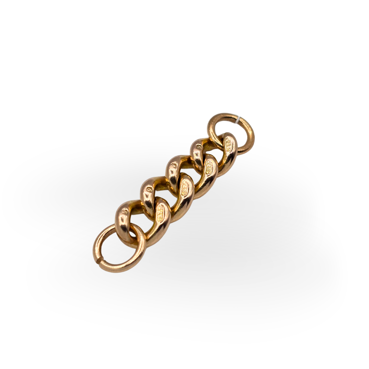 1" Antique 9ct Solid Rose Gold Curb Link Extender 27mm 6mm Wide