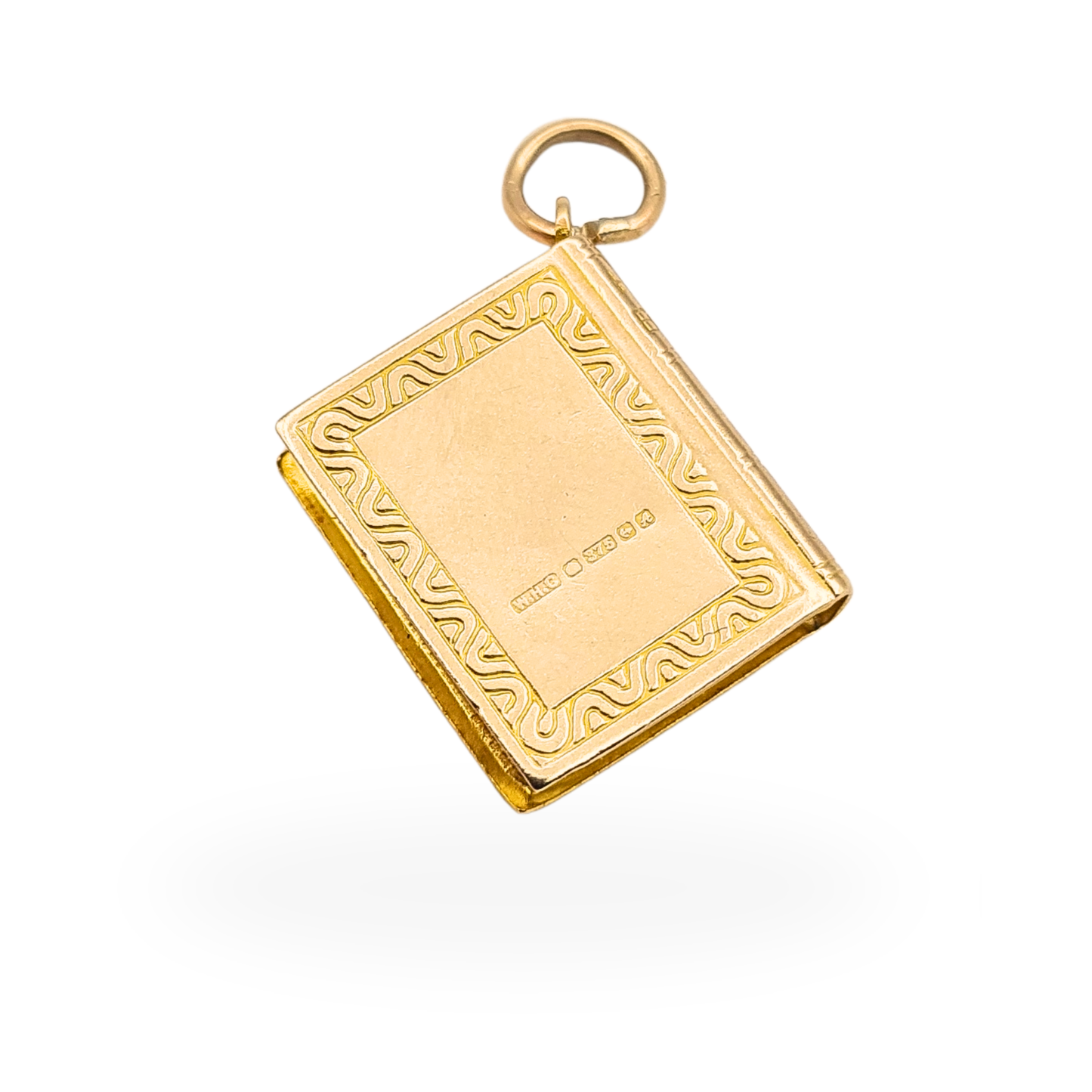 Vintage 9ct Gold Holy Bible Book Charm Pendant Birmingham Hallmark 1975