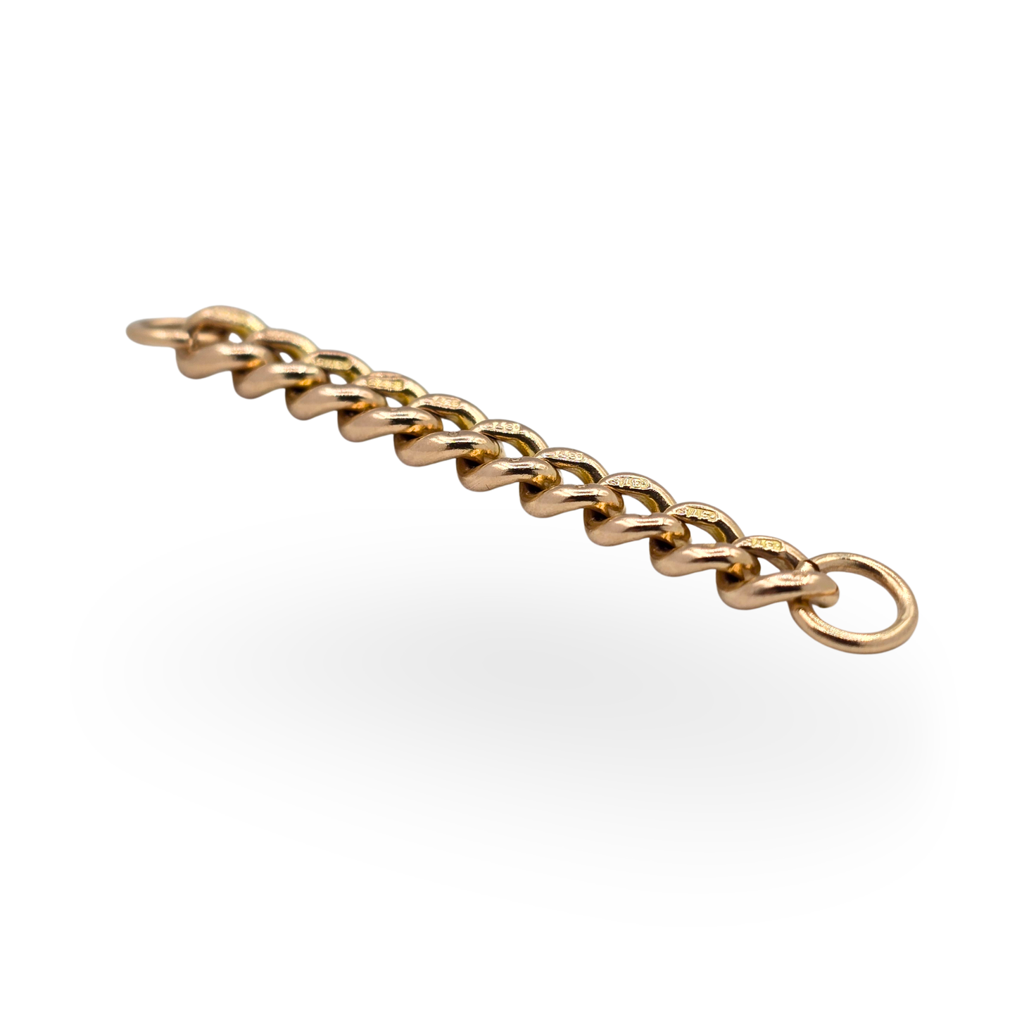 2" Antique 9ct Solid Rose Gold Graduated Curb Link Extender 50mm