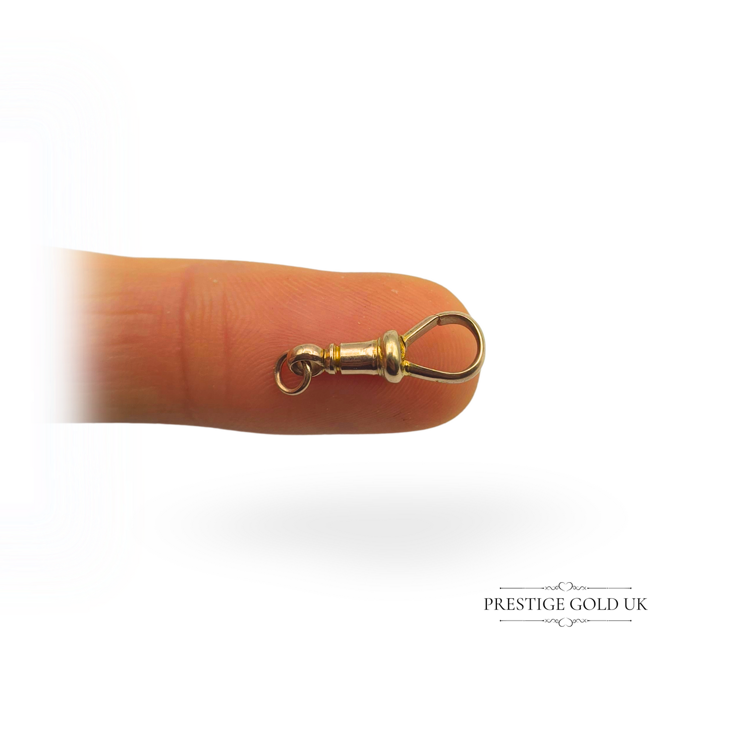 Antique 9ct Gold Dog Clip, 19mm, Stamped 9ct