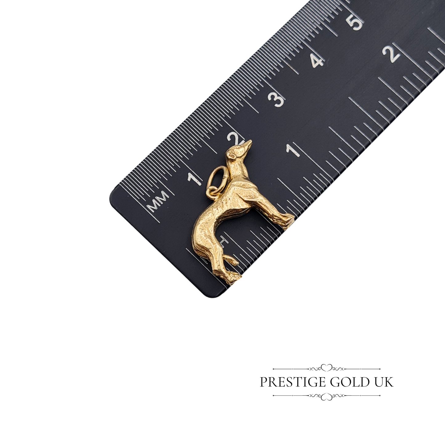Vintage 9ct Solid Gold Greyhound Charm, Fully Hallmarked London 1978
