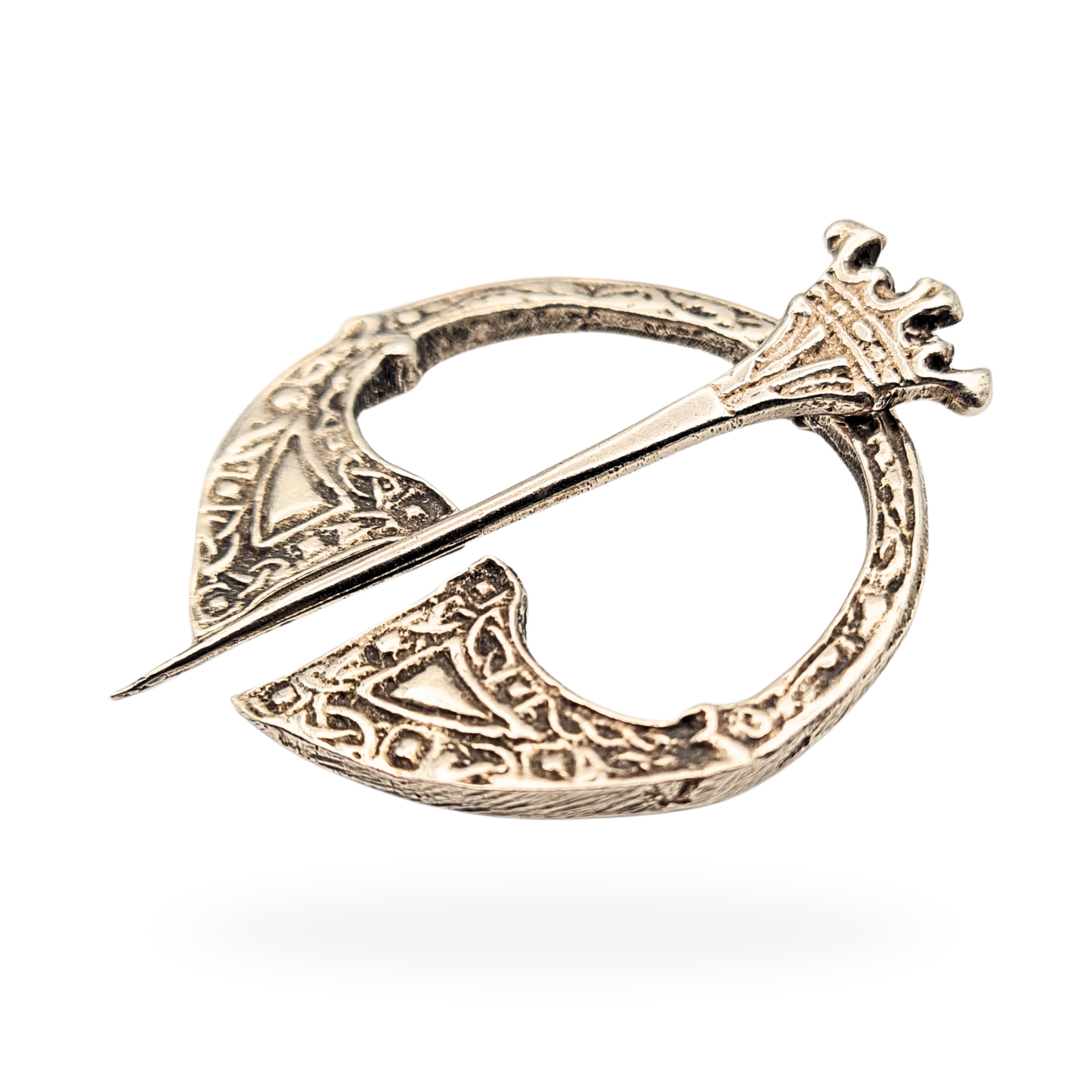Silver Celtic Kilt Pin, Crown Design, Stamped Silver