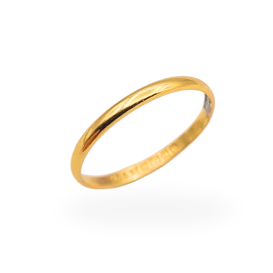 22ct gold vintage skinny wedding band ring by HG&S hallmarked Birmingham 1939
