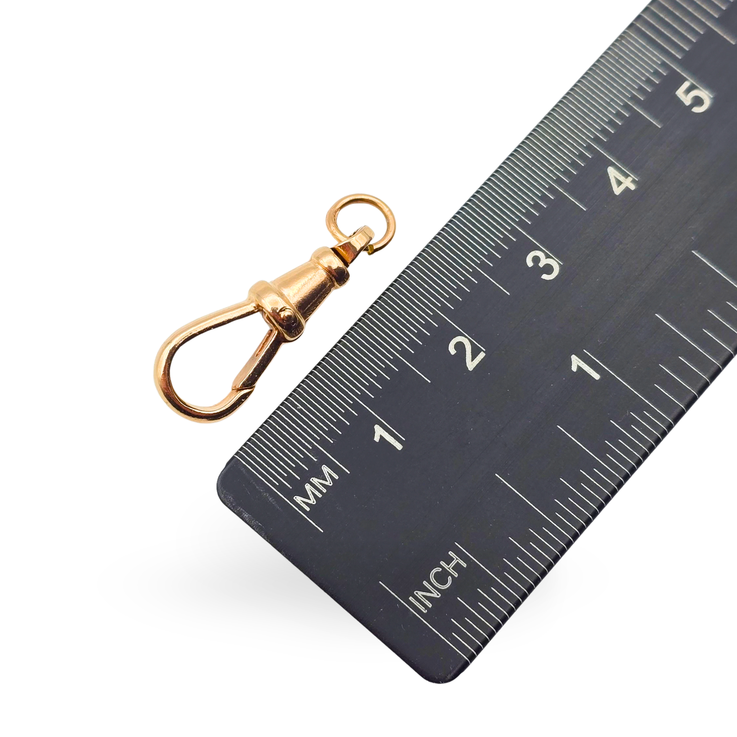 Vintage 9ct Rose Gold Swivel Albert Chain Dog Clip, 22mm Long