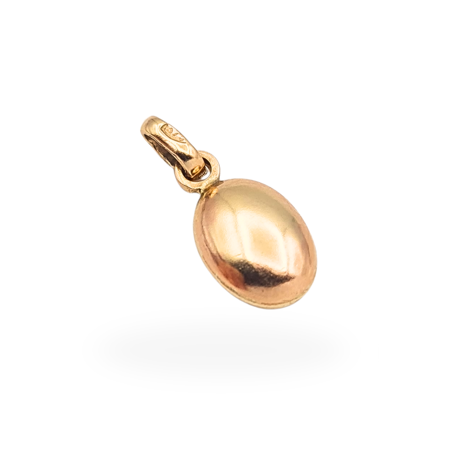 9ct Gold Coffee Bean Charm Pendant Tiny Satin Finish