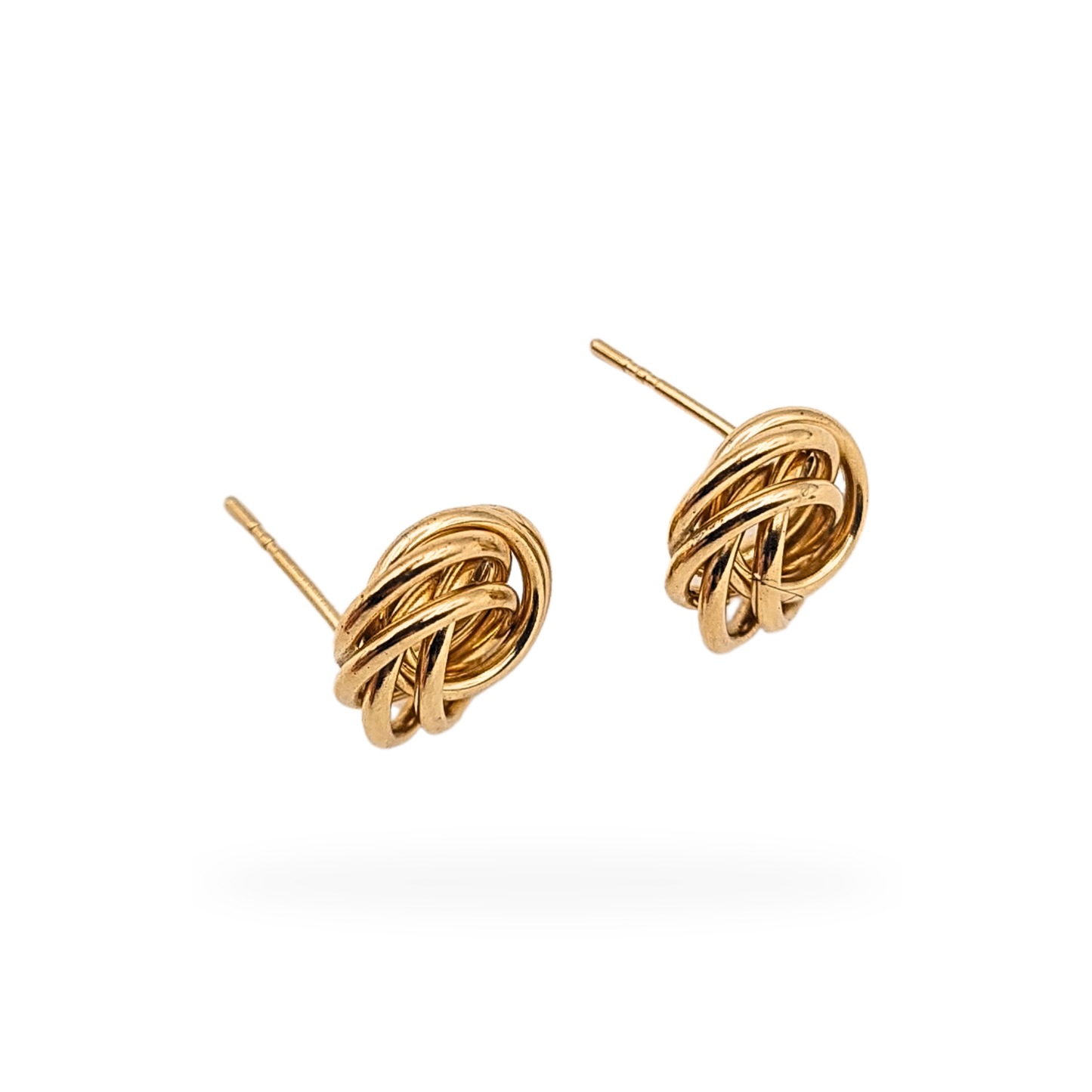 9ct Yellow Gold Knot Stud Earrings 9mm Fully Tested