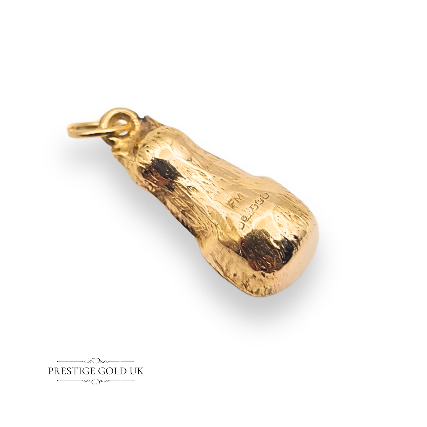 9ct Gold Small Cat Charm Pendant, Hollow Construction Lightweight Charm