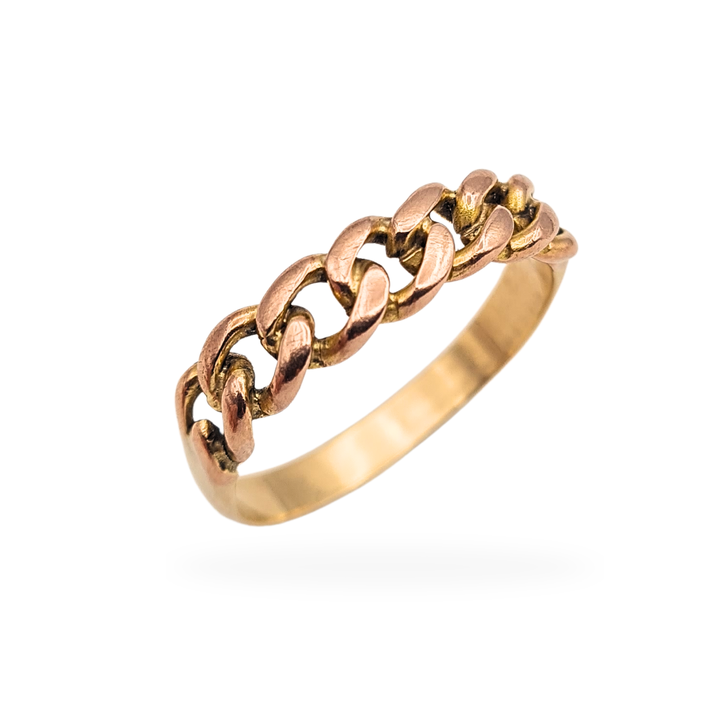 9ct Rose & Yellow Gold Chain Ring, 5mm, UK X US 11 1/2