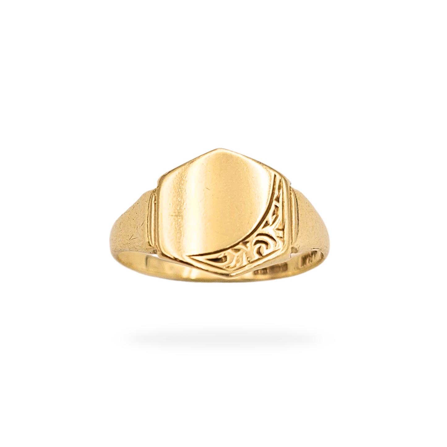 9ct Gold Dainty Pinky Signet Ring, Birmingham 1985, UK G US 3 1/4