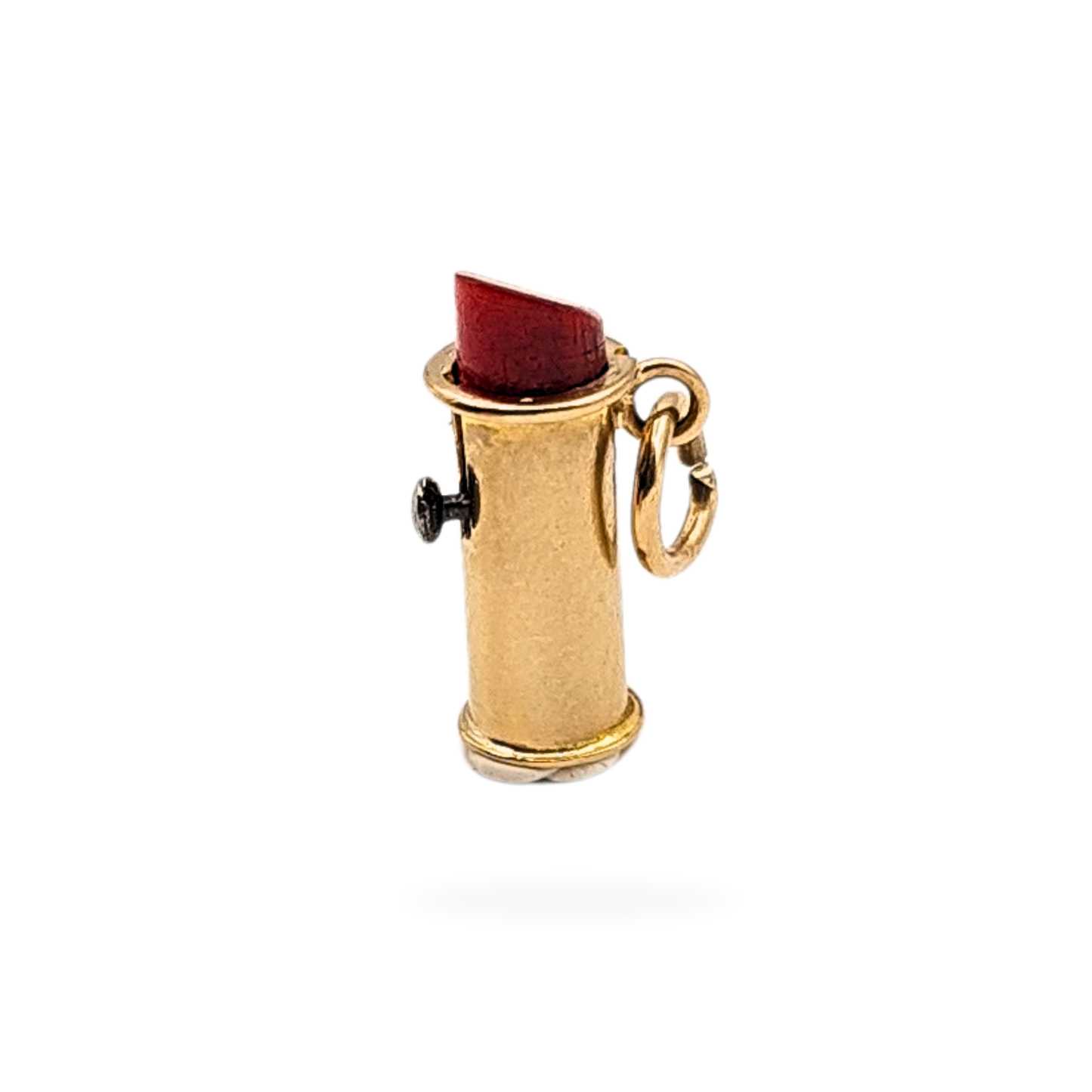 9ct Gold Lipstick Charm, Hallmarked, Moving Parts, Mini Pendant