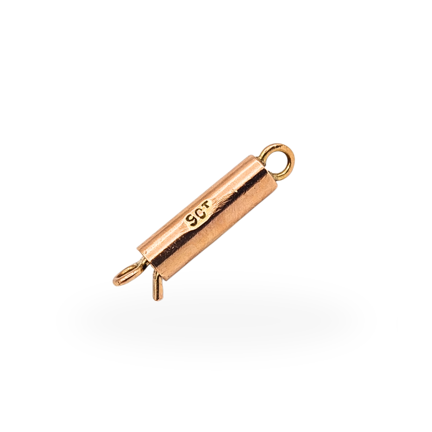 9ct Rose Gold Push Clasp 15mm Tube Clasp Antique Necklace Bracelet Clasp