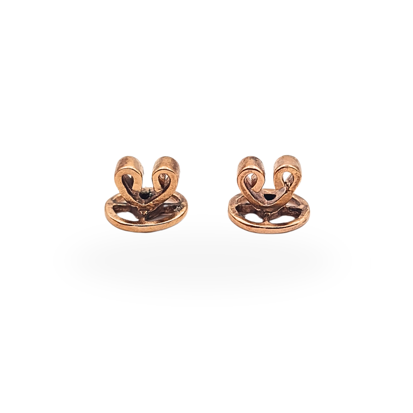 14ct Rose Gold Heart Butterfly Earring Backs Pair Scroll Backs