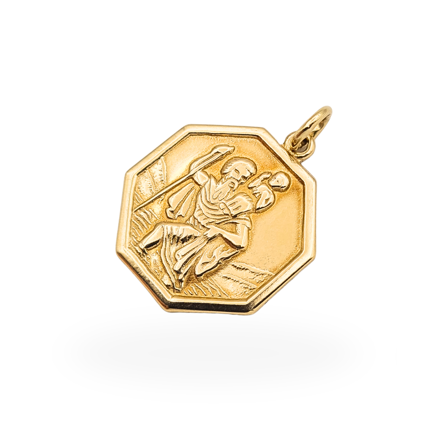 Quality 9ct Gold Solid St Christopher Pendant Fully British Hallmarked
