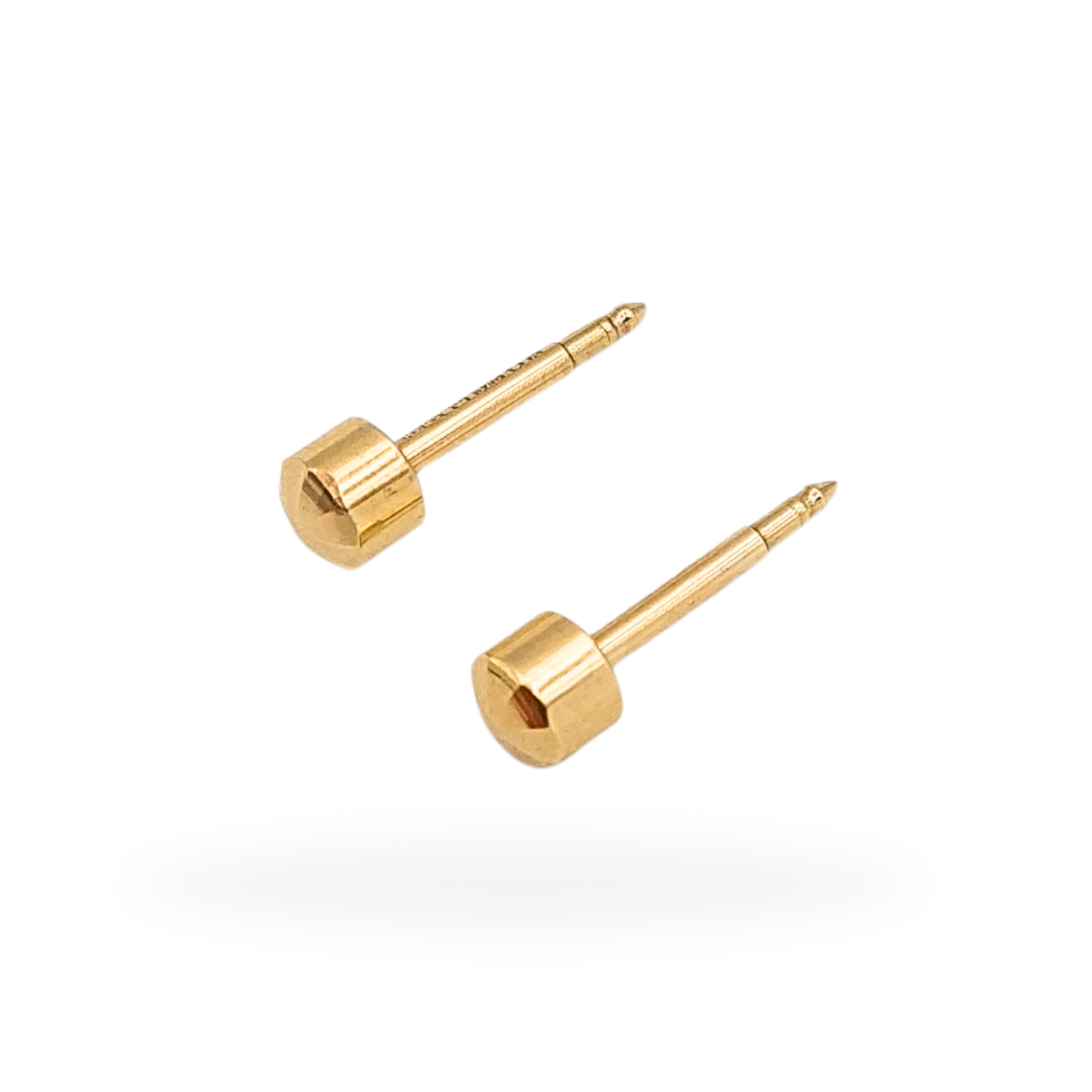 9ct Gold Faceted Dome Stud Earrings 4mm Hallmarked