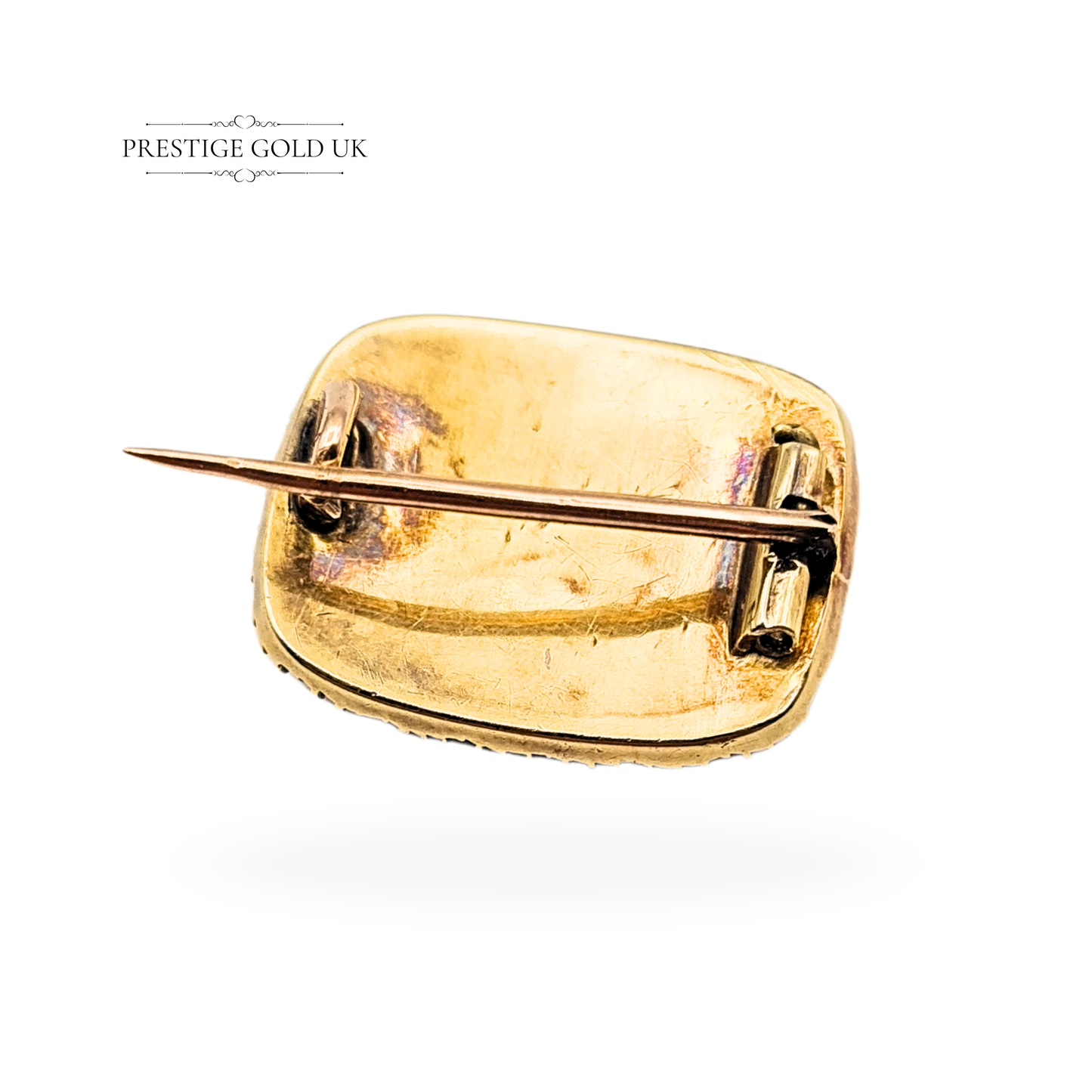 Clearance Item Small 9ct Gold Antique Brooch, Blue Enamel & Natural Pearls