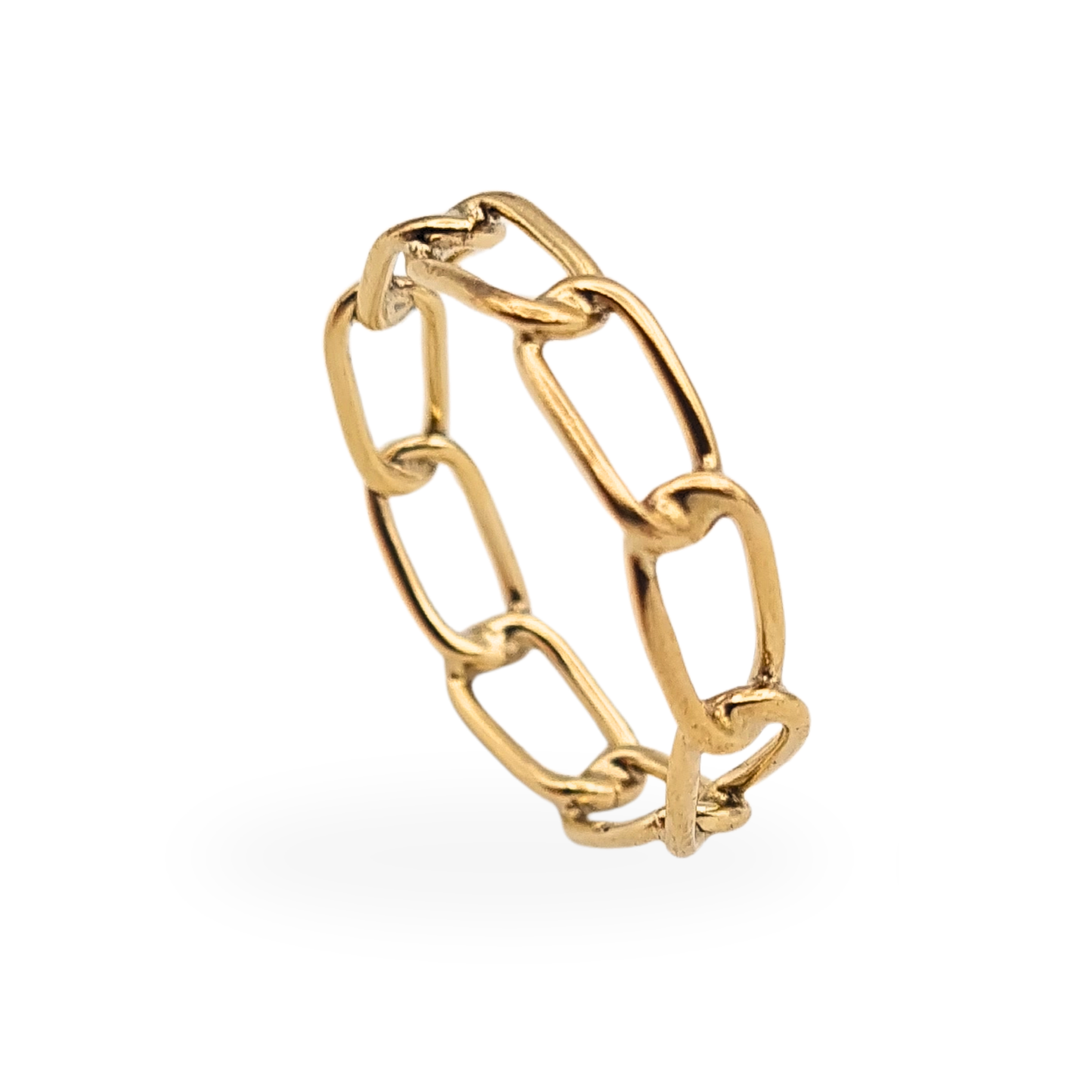 9ct Gold Wide Chain Link Ring Birmingham Hallmarked 1979 UK Q US 8.25