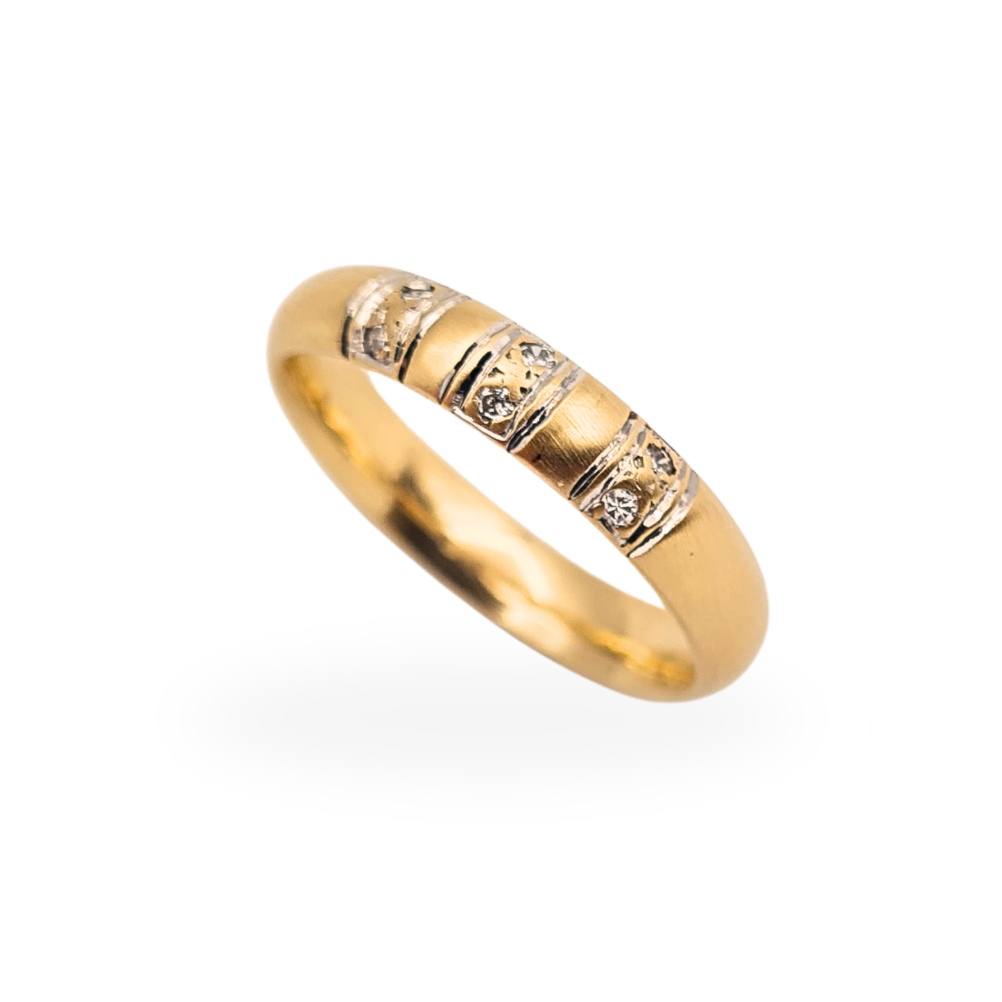 9ct Gold Diamond Wedding Ring 6 Diamond Sheffield 1992 Hallmarked UK P