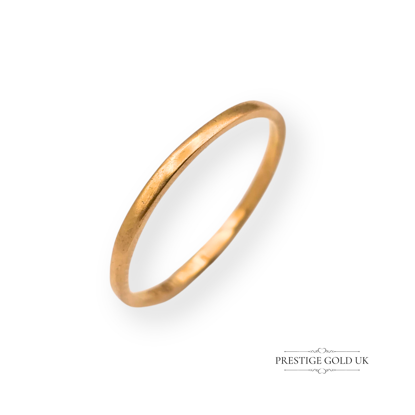 22ct Gold Faceted Wedding Band, UK N  - US 6 3/4, Hallmarked 1935
