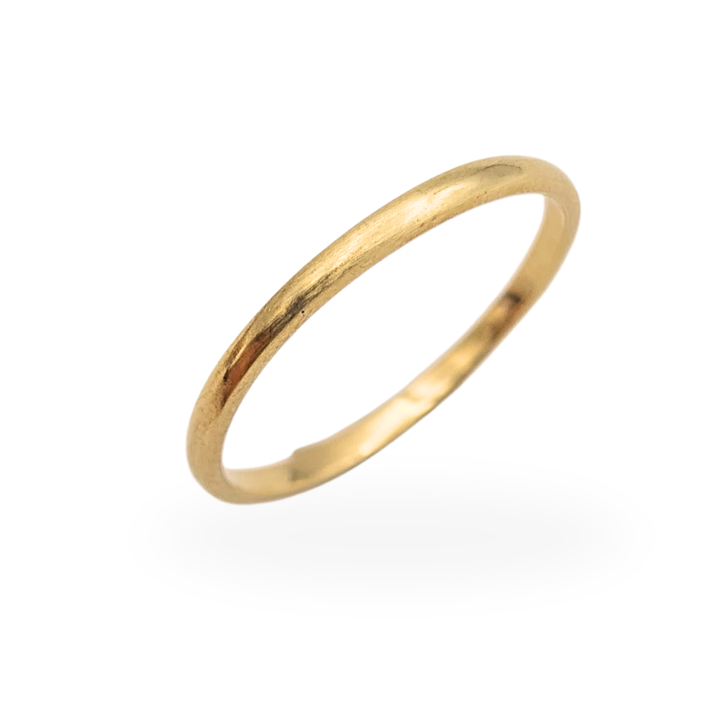 9ct Gold Stacking Ring, UK N US 6.75, Slim 1.7mm Band