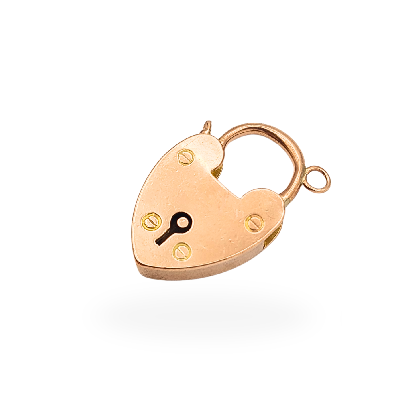 Antique 9ct Gold Heart Padlock Clasp,Rose Gold Clip For Necklace or Bracelet