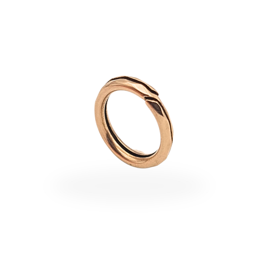 Antique faceted 9ct gold split ring connector jewellery finding, 12mm diameter, tested solid gold.