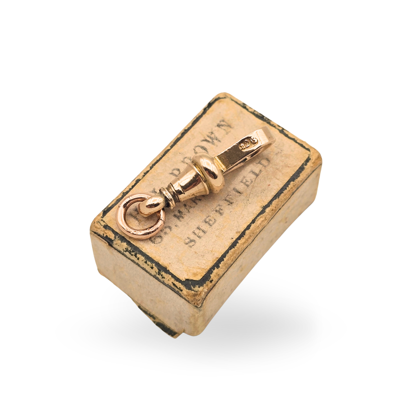 9ct Yellow Gold Albert Chain Dog Clip,  Medium Flat Side Charm Clasp