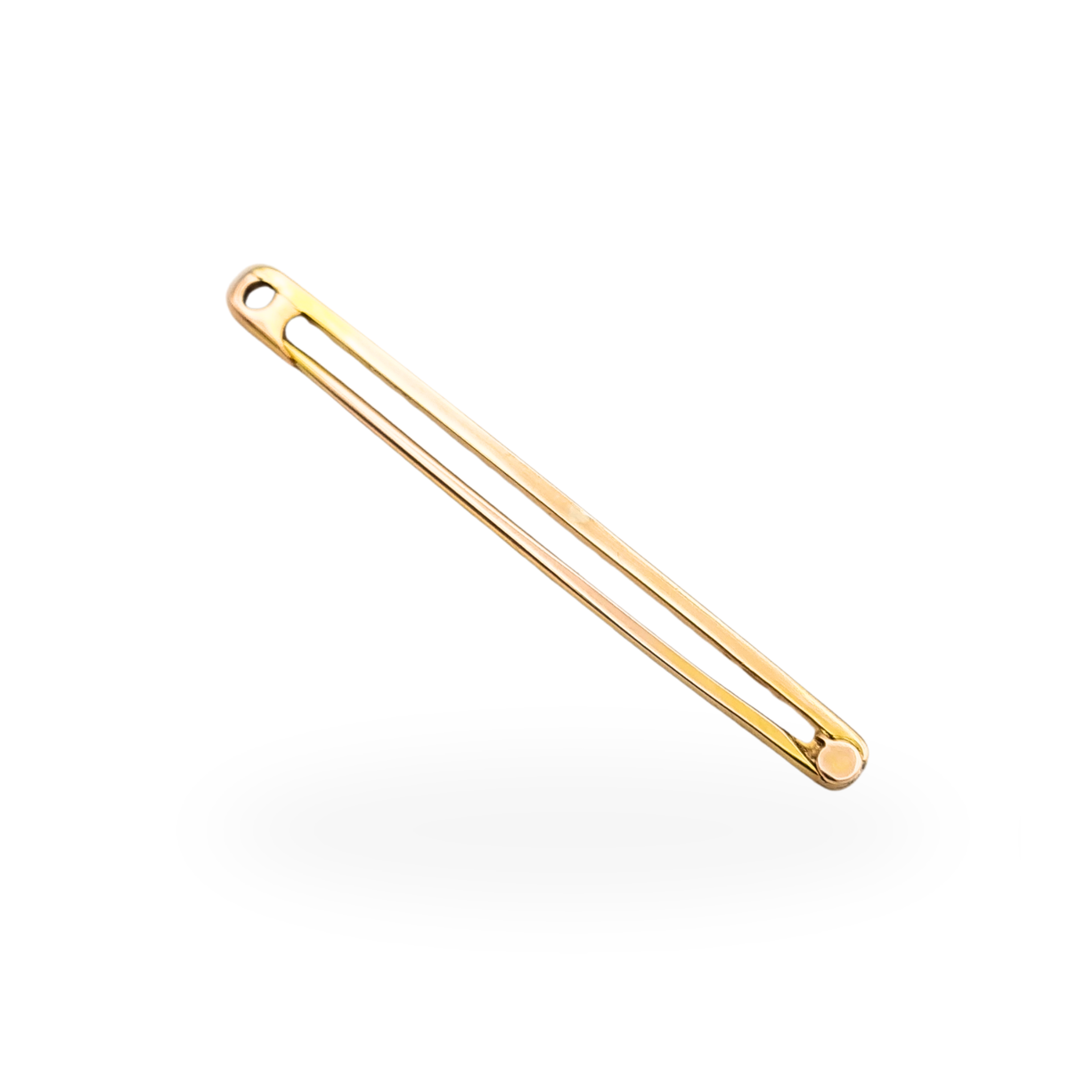 Large Antique 15ct Rose Gold Safety Pin,  Stamped 15ct