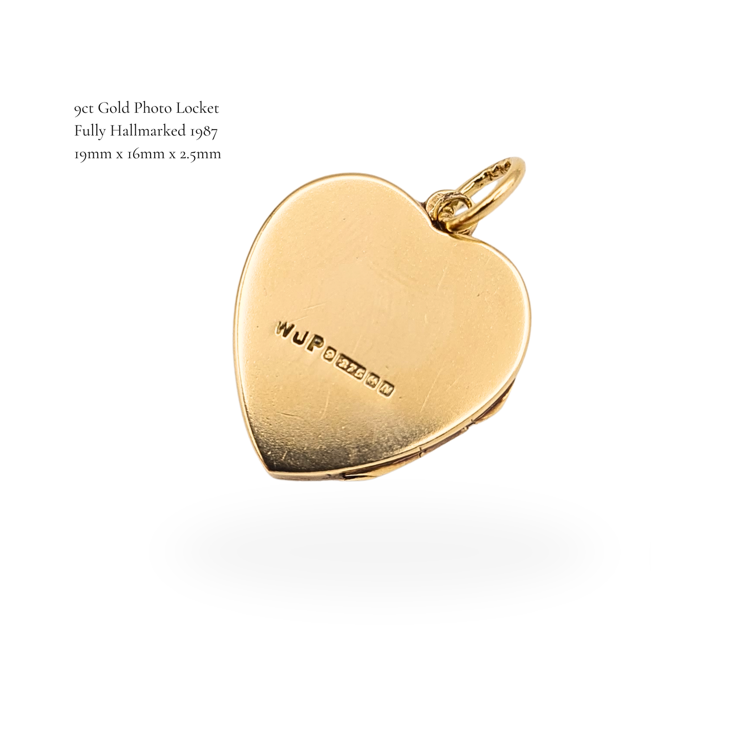 Vintage 9ct Gold Heart Photo Locket Cross Pendant Hallmarked 1987
