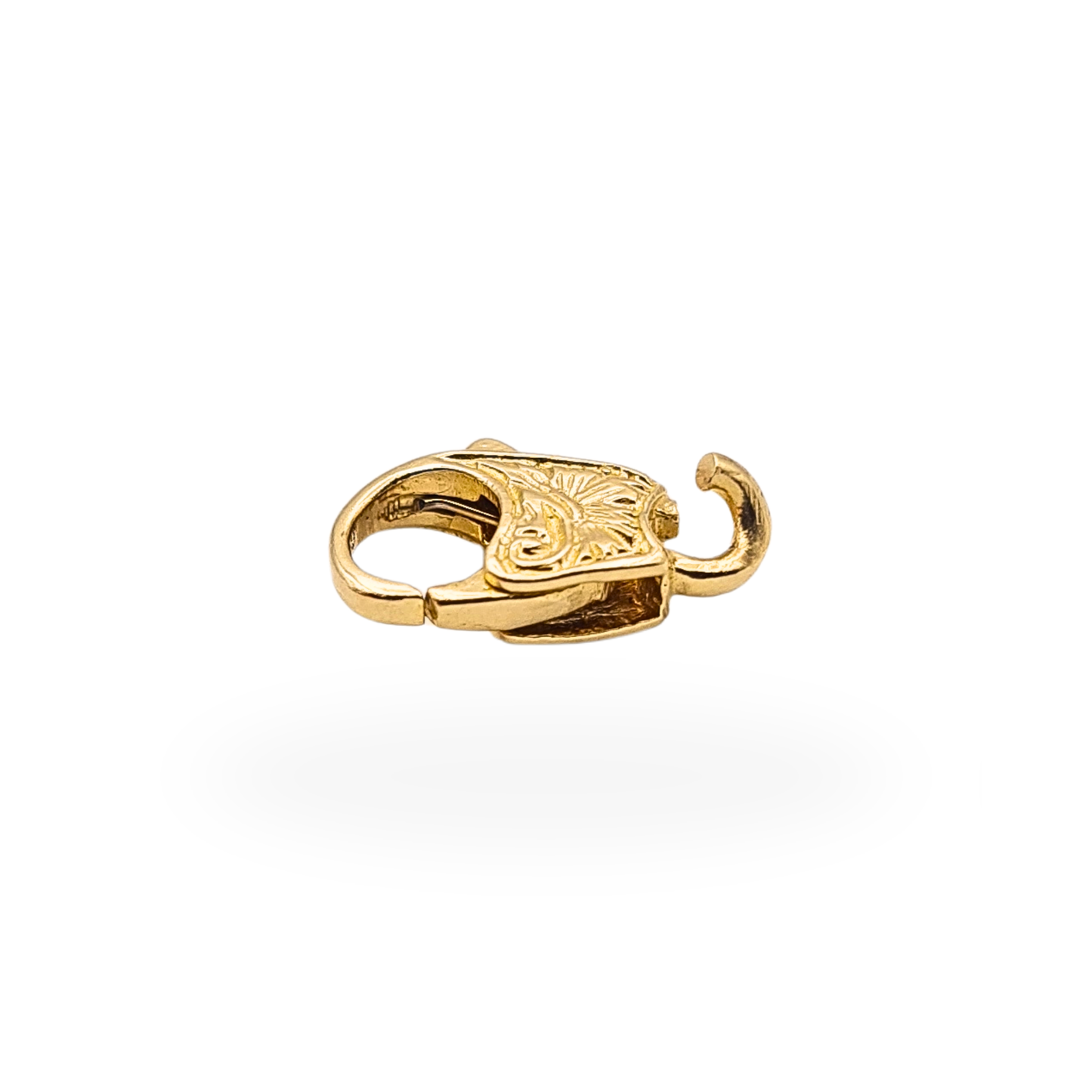 14ct Gold Ornate Lobster Clasp 13mm Pattern Engraved Jewellery Clasp