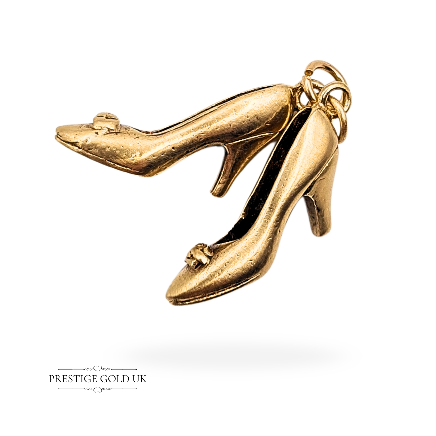 Quality 9ct Gold High Heel Shoes Charm, Large Heavy Vintage Stiletto Shoe Charm