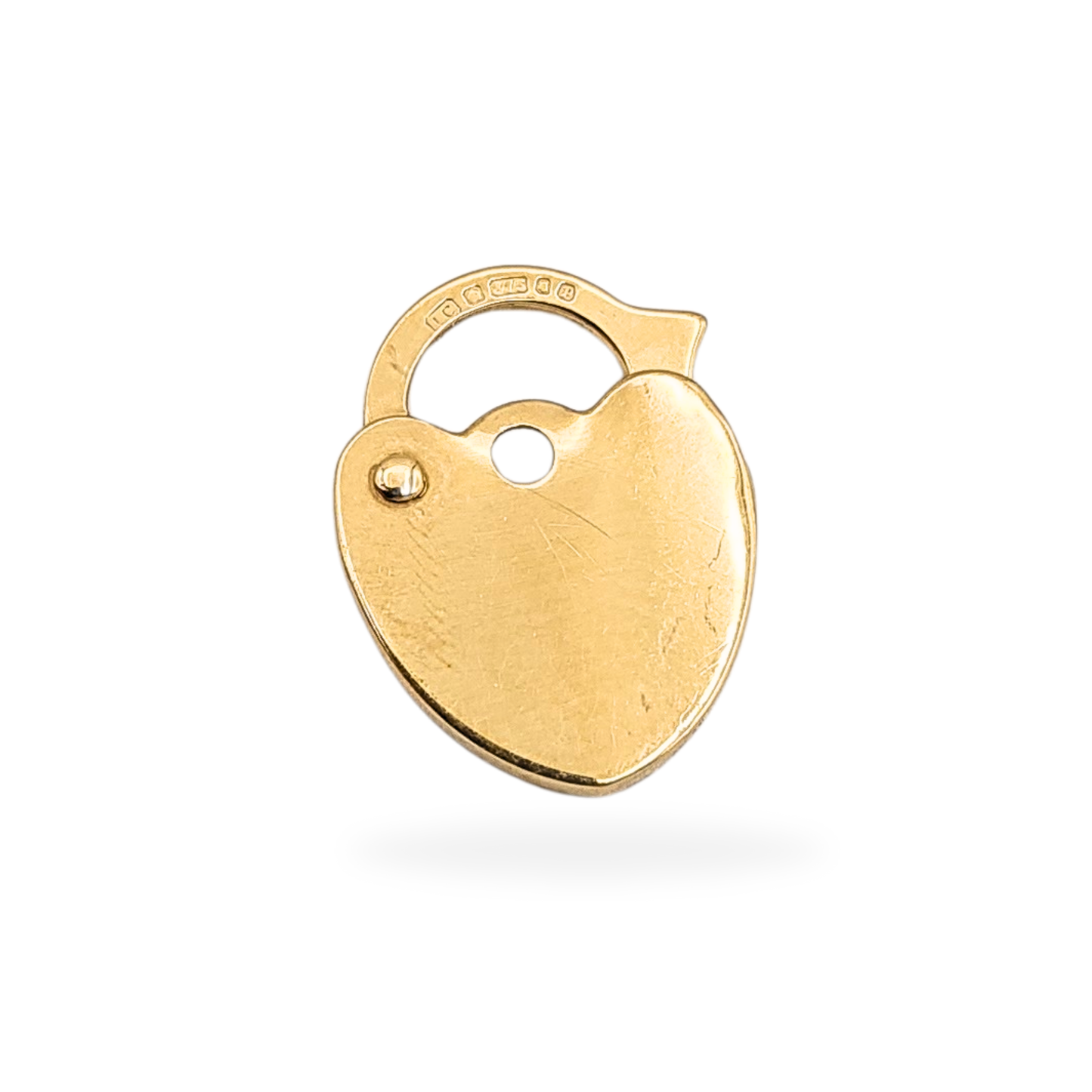 Clearance Item 9ct Gold Heart Padlock, London 1989, Hand Engraved