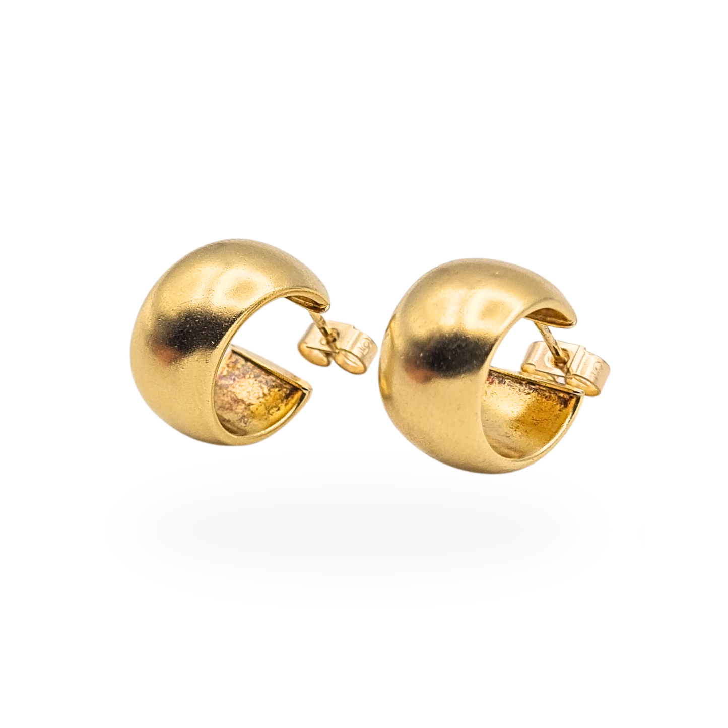 Super Chunky Wide 9ct Gold Hoop Earrings, Matte Finish