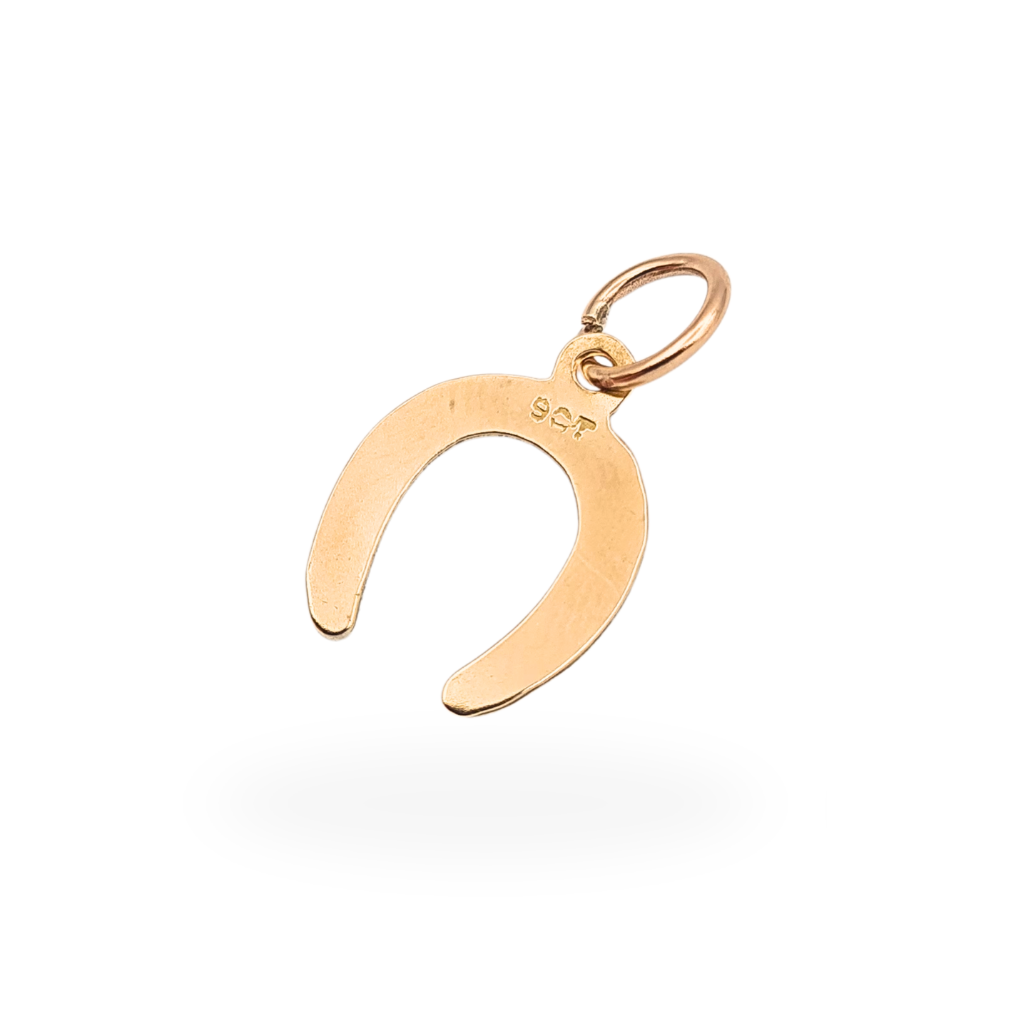 Small 9ct Gold Horseshoe Charm Pendant Small Hollow Lucky Charm