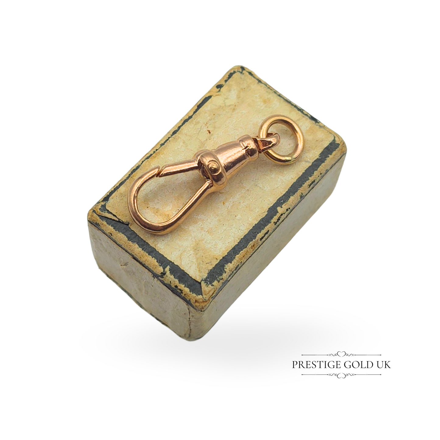 Antique 9ct Rose Gold Dog Clip for Albert Chain 21mm Tall