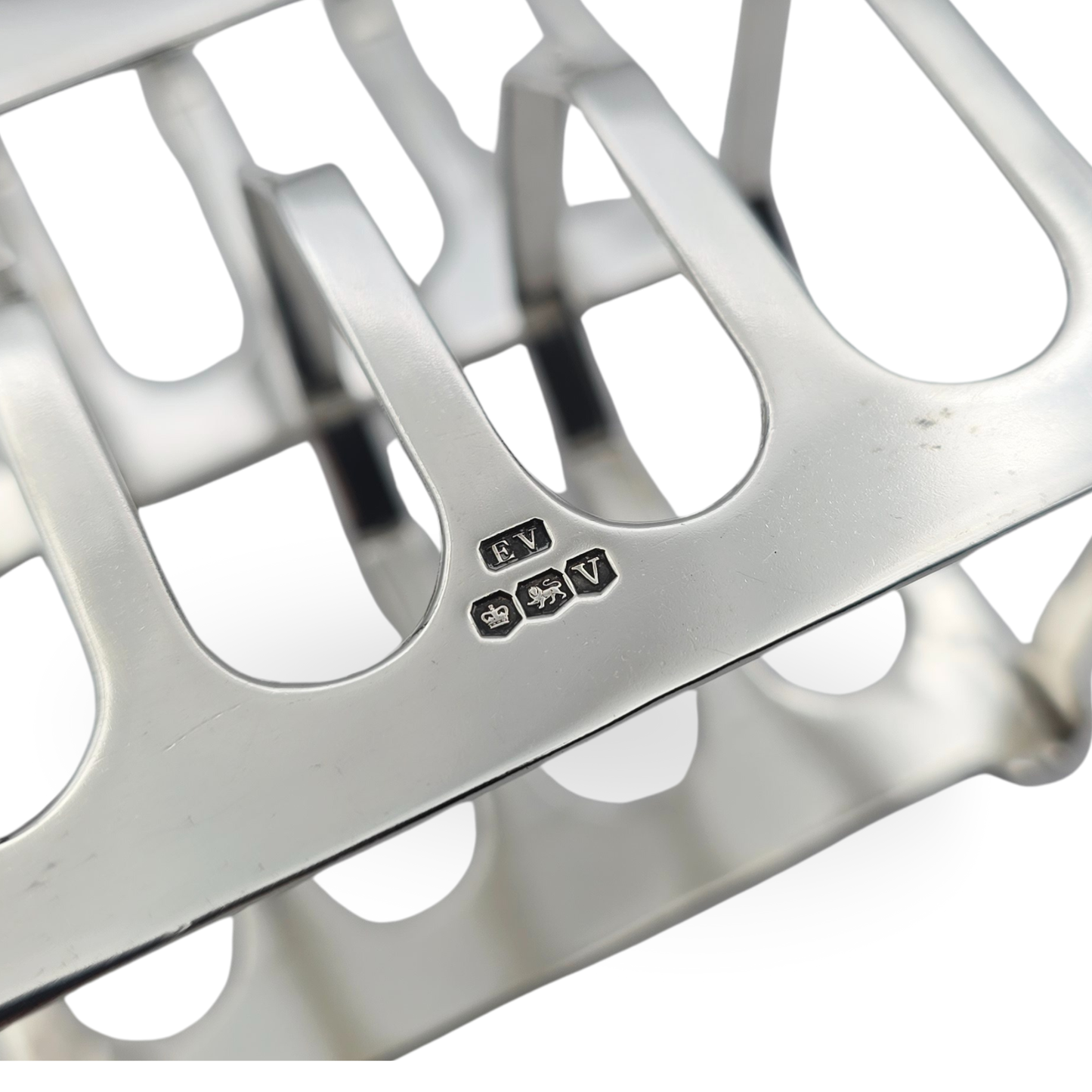 Sterling Silver Toast Racks Pair, Sheffield 1938, 4 Slice Design, 95g