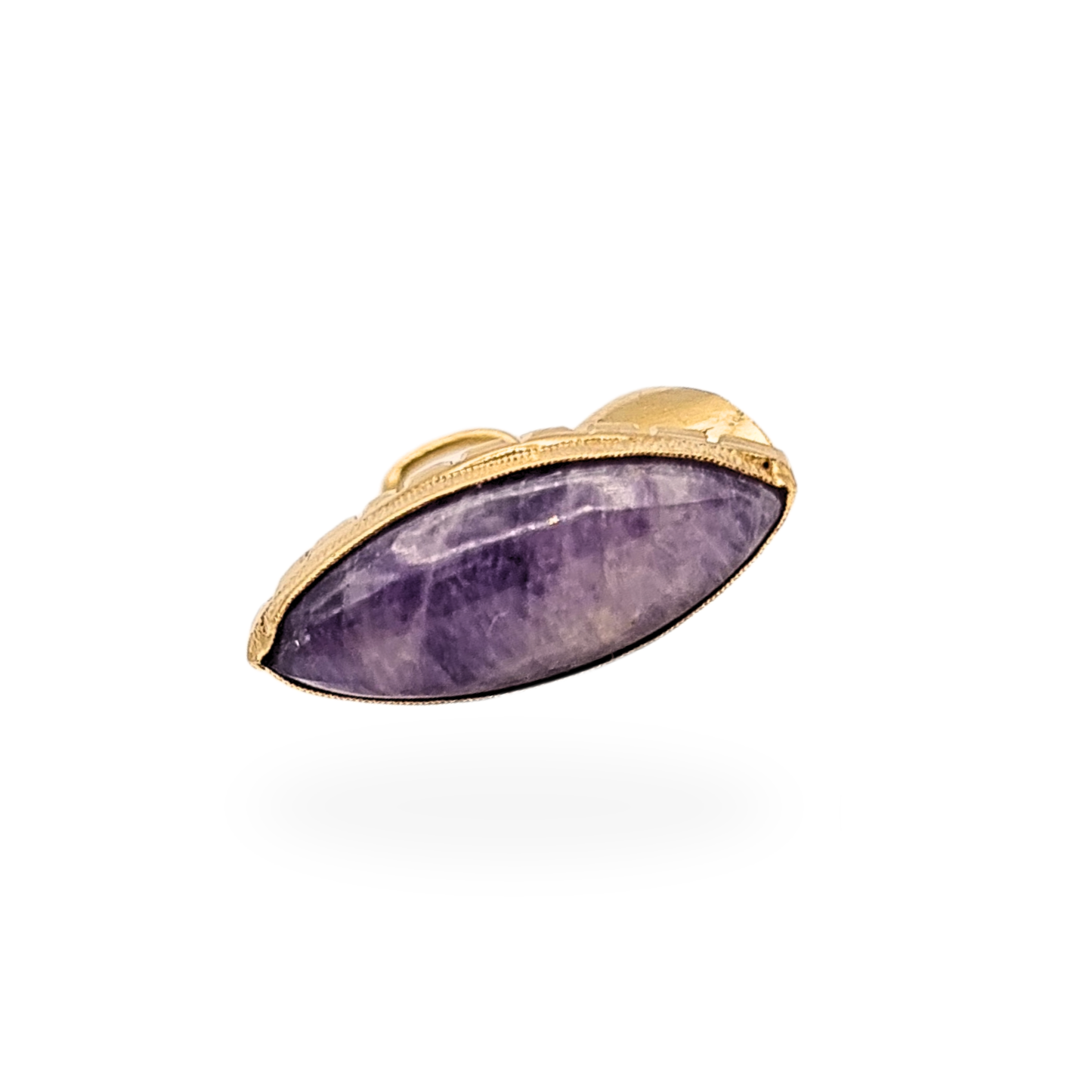 14ct Gold Sailboat Charm, Purple Quartz Boat Pendant