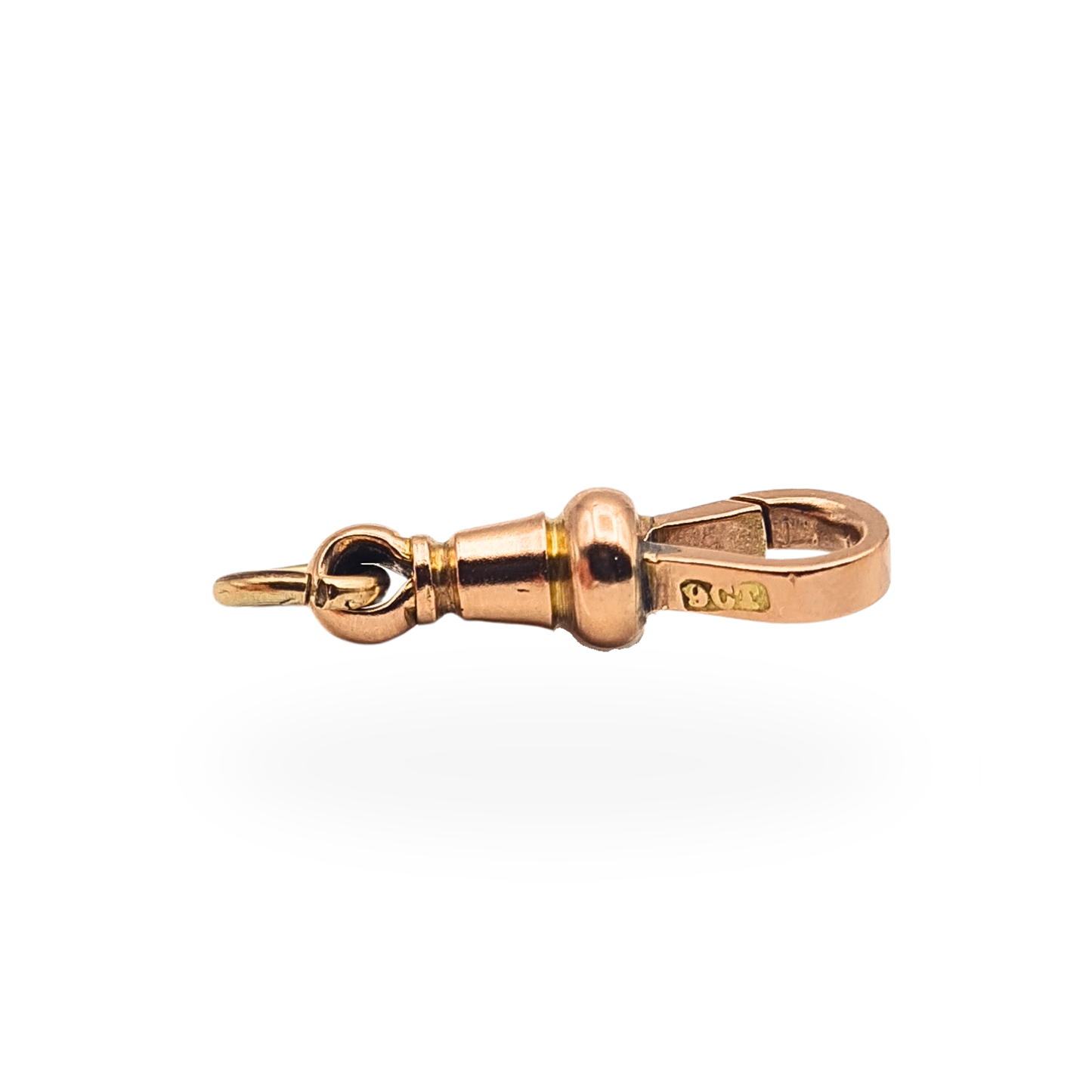 Large 9ct Rose Gold Antique Albert Chain Dog Clip Flat 22.5mm