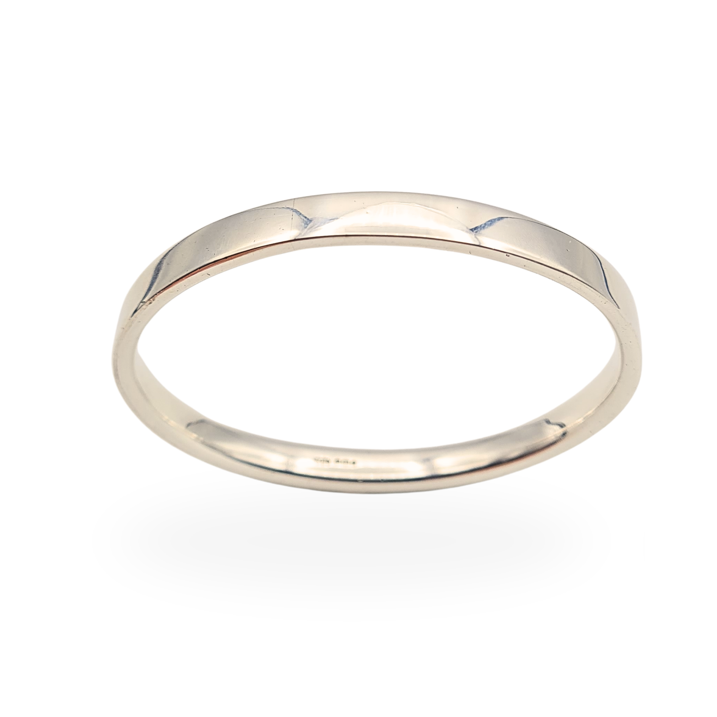 Large 925 Silver Oval Bangle, Solid Heavy, Sheffield 1992, 7 3/4 inches