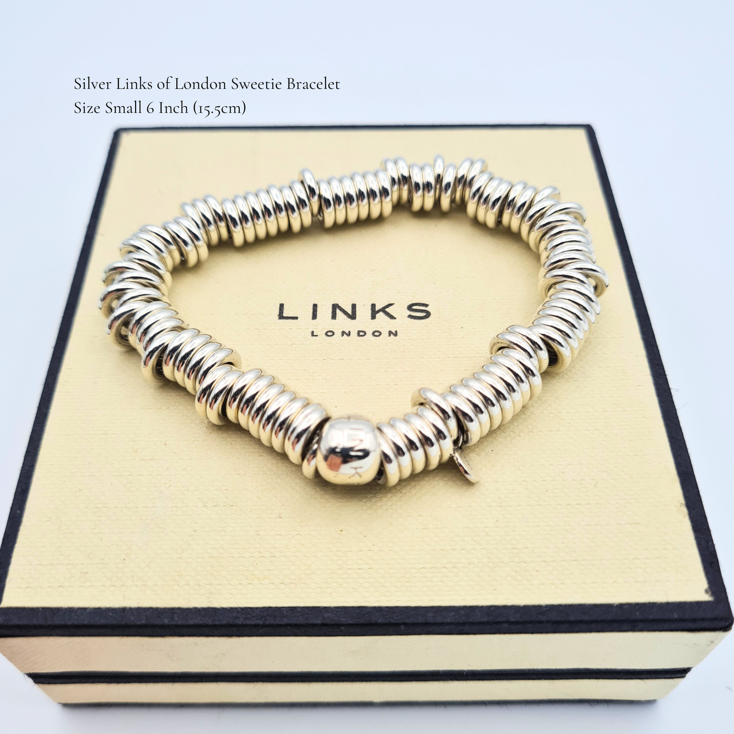 6" Silver Links of London Sweetie Bracelet Size Small